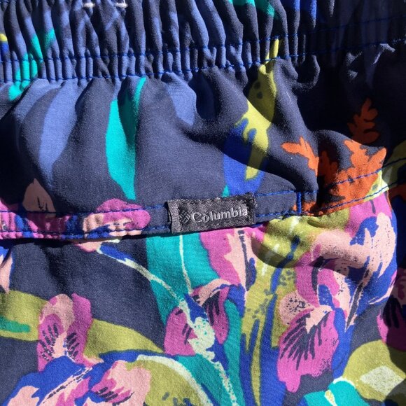 Columbia Men's Dark Blue Tropical Floral Colorful Swim Trunks Extra Large XL - Picture 7 of 7